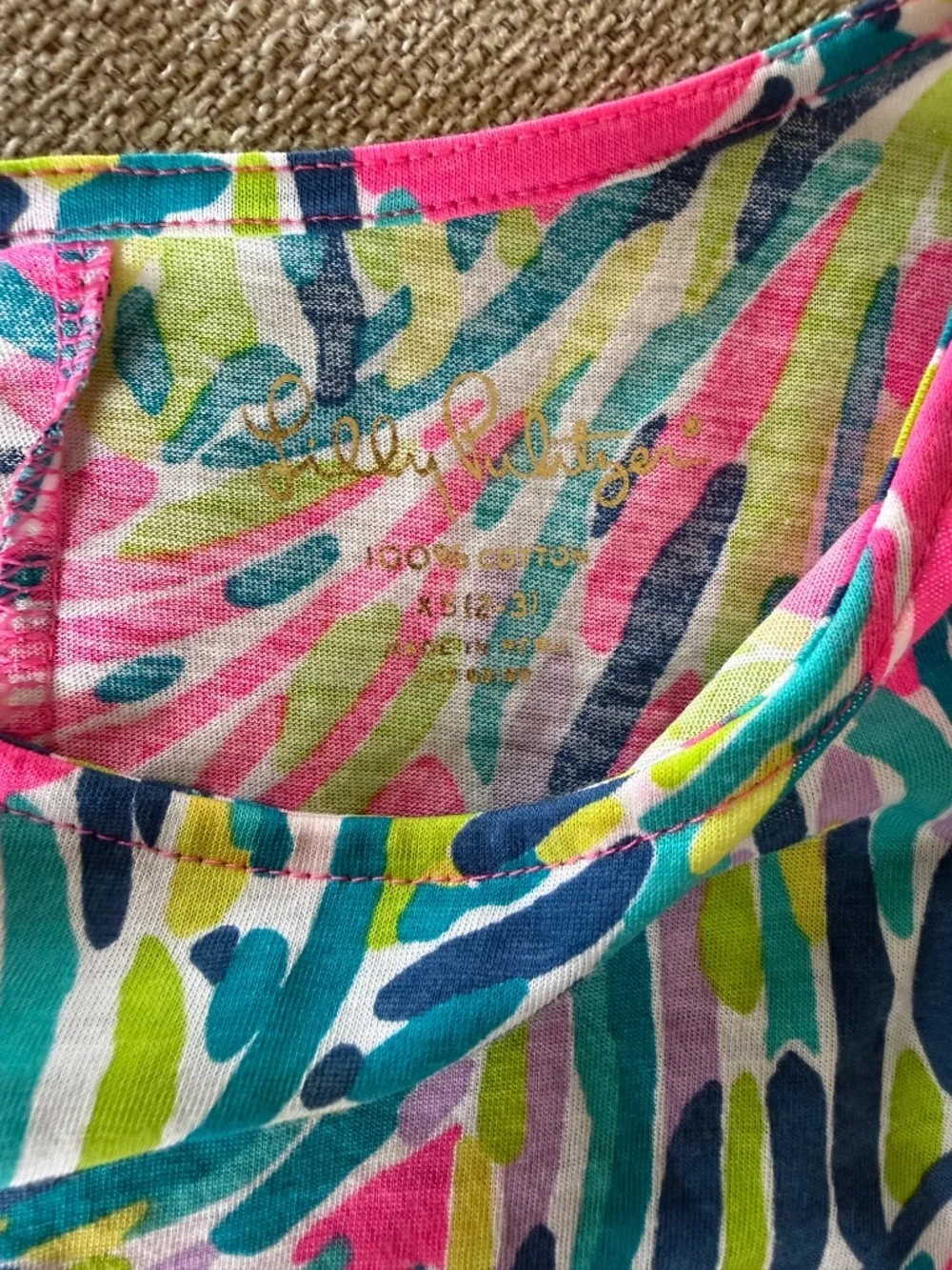 Lilly Pulitzer Girls Colorful Printed Longsleeve Dress, Size XS